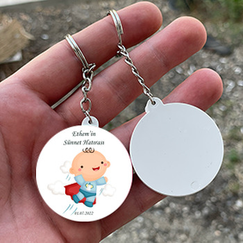 Sünnet Kahramanı Temalı Daire Plastik Anahtarlık