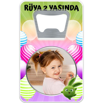 Sunny Bunnies Temalı Resimli Dikdörtgen Magnet Açacak
