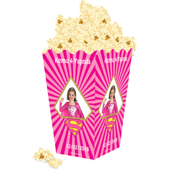 Süper Kız Temalı Popcorn Kutusu