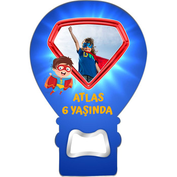 Süperman Mavi Fon Temalı Balon Magnet Açacak