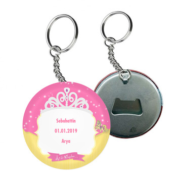 Taçlı Prenses Temalı Arkası Açacak Anahtarlık 02