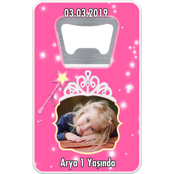 Taçlı Prenses Temalı Dikdörtgen Magnet Açacak