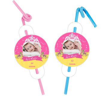 Taçlı Prenses Temalı Pipet ve Kartı 01