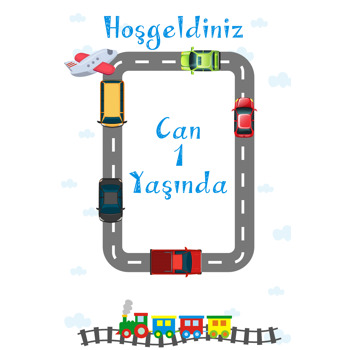Taşıtlar Temalı Doğum Günü Magnet