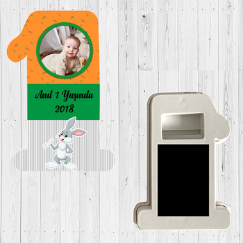 Tavşan ile Havuç Fon Temalı Doğum Günü Magnet Açacak
