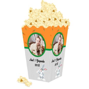 Tavşan ile Havuç Fon Temalı Popcorn Kutusu