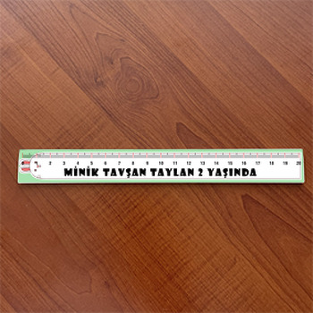 Tavşan Yeşil Fon Temalı Hediyelik Cetvel