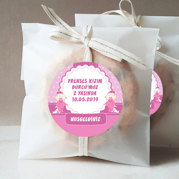 Tavşanlı Pembe Bebek Temalı Sticker