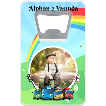 Tayo ile Gökkuşağı Temalı Dikdörtgen Magnet Açacak