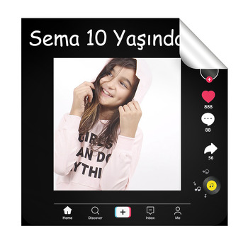 Tik Tok Temalı Kare Sticker