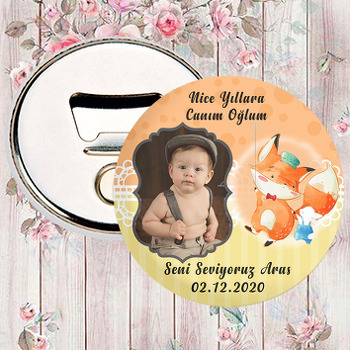 Tilki Ve Tavşan Temalı Fotoğraflı Magnet Açacak