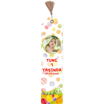 Tırtıl ile Elma Temalı Kitap Ayracı