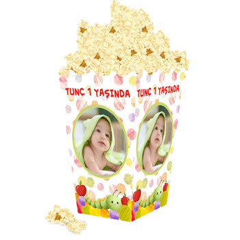 Tırtıl ile Elma Temalı Popcorn Kutusu