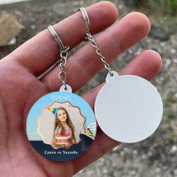 Titanik Temalı Daire Plastik Anahtarlık