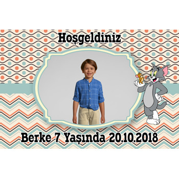 Tom ve Jerry Temalı Doğum Günü Afiş