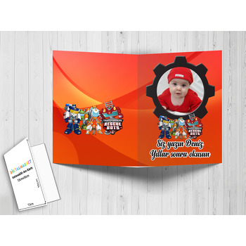 Transformers Rescue Bots Temalı Anı Kartı