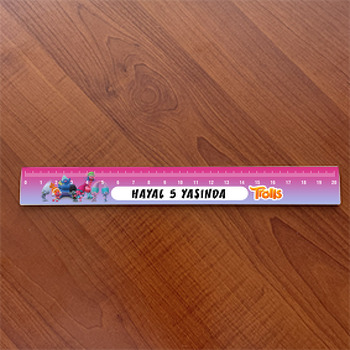 Troller Mor Fon Temalı Hediyelik Cetvel