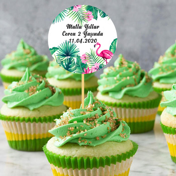 Tropikal Flamingo Temalı Kürdan Süs