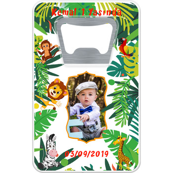 Tropikal Safari Temalı Dikdörtgen Magnet Açacak