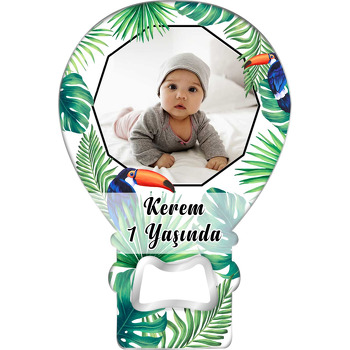 Tropikal Tukan Kuşu Temalı Balon Ahşap Magnet 