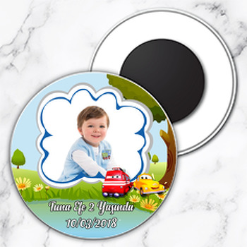 Troy Tren  Temalı Resimli Daire Plastik Magnet