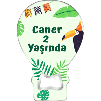 Tukan Kuşu Temalı Balon Ahşap Magnet 