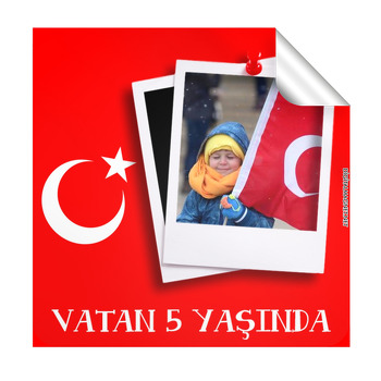Türk Bayrak Temalı Doğum Günü  Kare Etiket