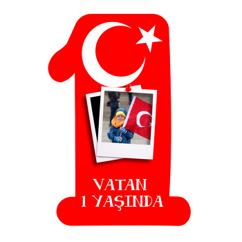 Türk Bayrak Temalı Doğum Günü Magnet