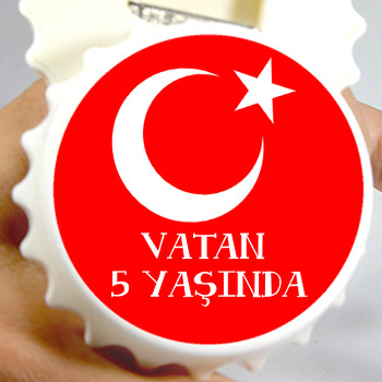Türk Bayrak Temalı Kapak Şekilli Magnet Açacak