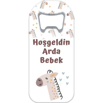 Turuncu Benekli Zürafa Temalı Uzun Magnet Açacak