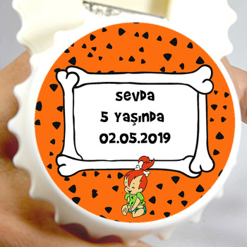 Turuncu Çakıl Temalı Kapak Şekilli Magnet Açacak