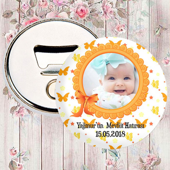Turuncu Çerçeve Temalı Bebek Magnet Açacak