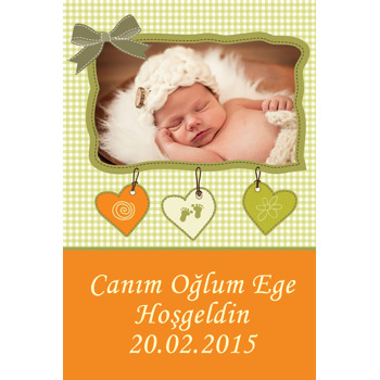 Turuncu Fonlu Bebek Magnet