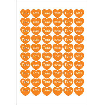 Turuncu Kalp Temalı Şekilli Sticker