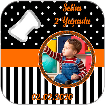 Turuncu ve Siyah Temalı Kare Magnet Açacak