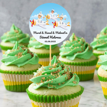 Üç Kardeş Pilot Sünnet Çocukları Temalı Parti Kürdan Süs