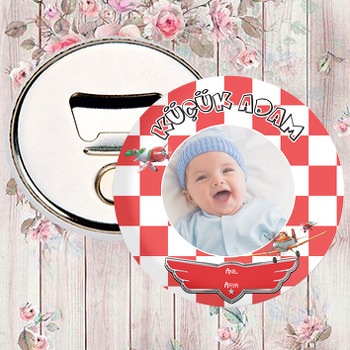 Uçak Temalı  Fotoğraflı Magnet Açacak