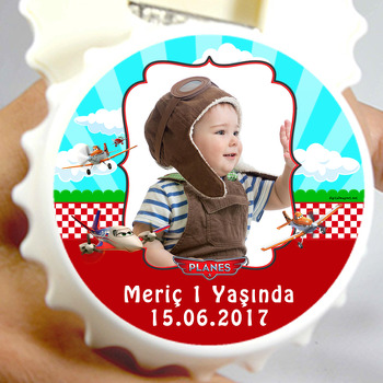 Uçaklar Temalı Resimli Kapak Şekilli Magnet Açacak