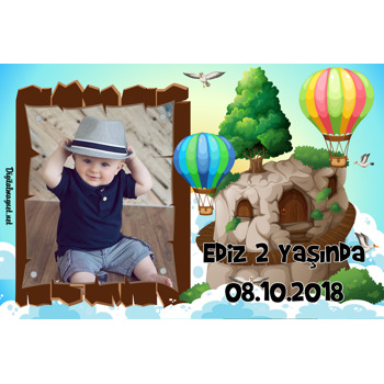 Uçan Balonlar  Temalı Doğum Günü Magnet