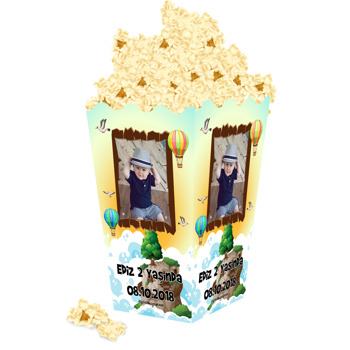 Uçan Balonlar  Temalı Popcorn Kutusu