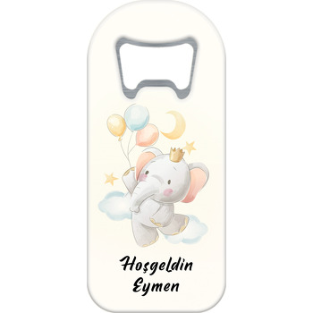 Uçan Balonlu Taçlı Fil Temalı Uzun Magnet Açacak