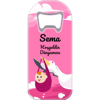 Uçan Leylek ile Pembeli Bebek Temalı Uzun Magnet Açacak