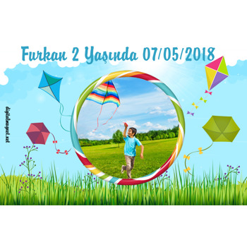 Uçurtma Temalı Doğum Günü Plastik Magnet
