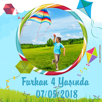 Uçurtma Temalı Kare Parti Afiş