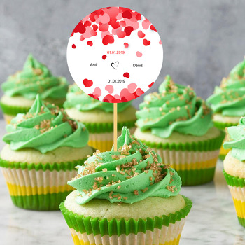 Uçuşan Kalpler Temalı Söz Nişan Nikah Kürdan Süs