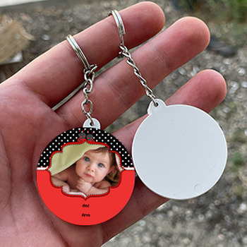 Uğur Böceği 2 Temalı Resimli Daire Plastik Anahtarlık