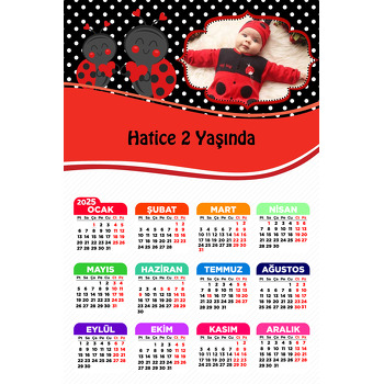 Uğur Böceği 2 Temalı Takvim Magnet