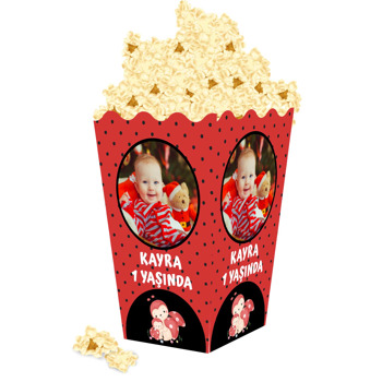 Uğur Böceği Anne Çocuk Temalı Popcorn Kutusu