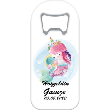 Unicorn Deniz Kızı ile Arkadaşı Denizatı Temalı Uzun Magnet Açacak