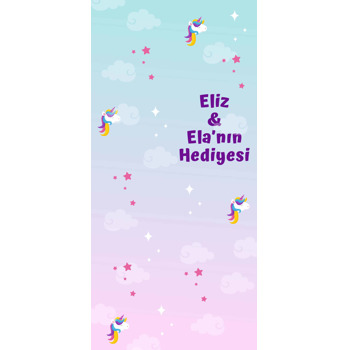 Unicorn İkiz Kız Temalı Hediyelik Kart